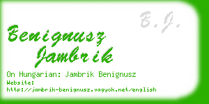 benignusz jambrik business card